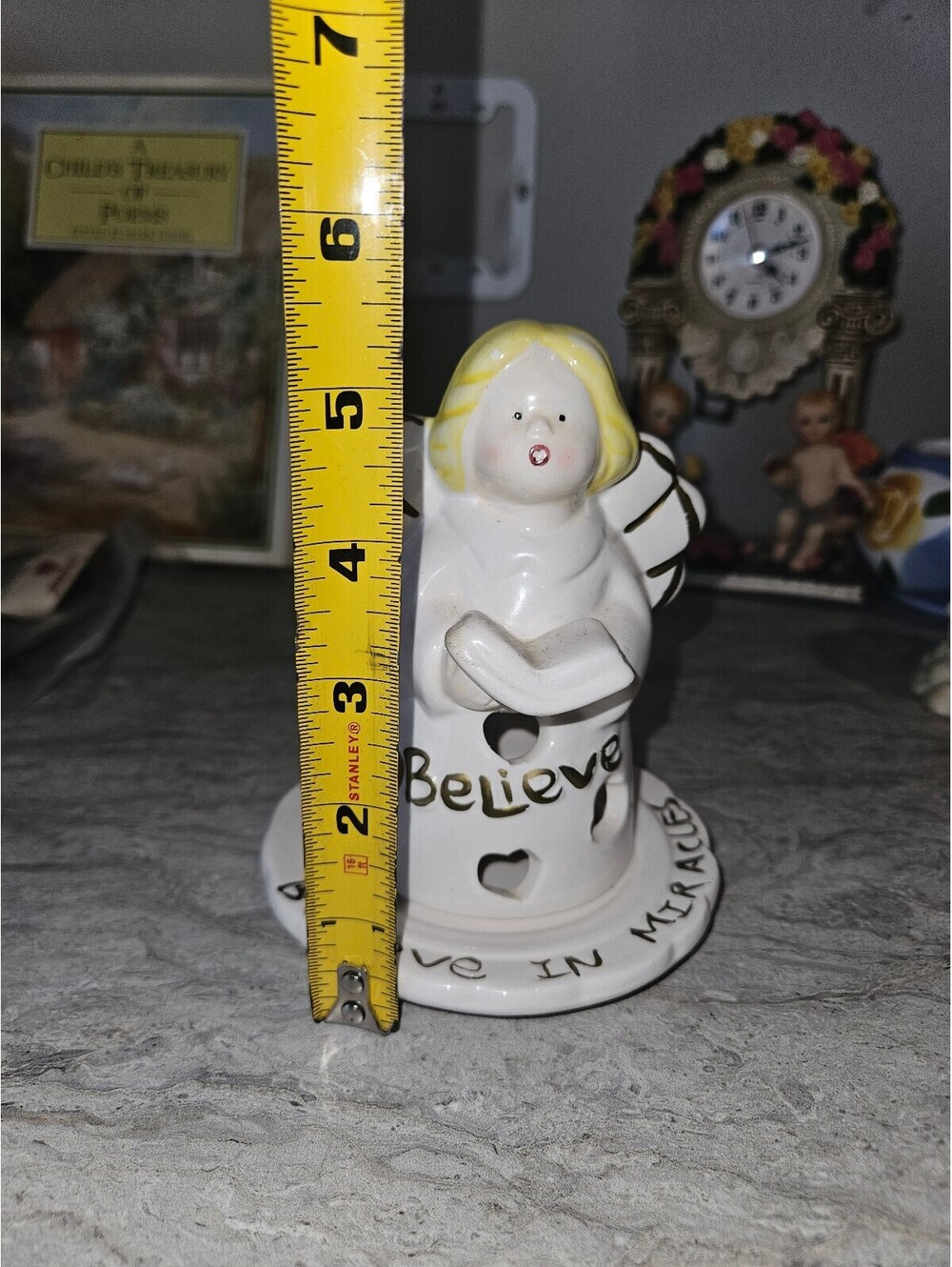 Limited Edition Hermitage Pottery Cherub Figurine with Believe Inscription